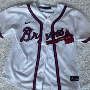 Nike Kids Braves White and Red Jersey